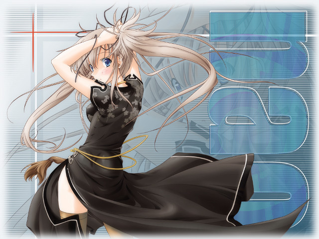 Woman blonde long hair black free wallpaper for desktop - medium preview image