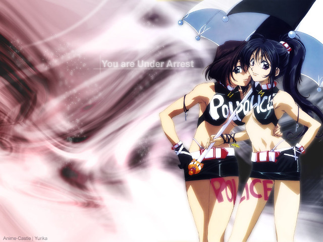 Anime girls black umbrella pink free wallpaper for desktop - medium preview image