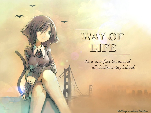 Girl ledge city quote anime free wallpaper for desktop - medium preview image