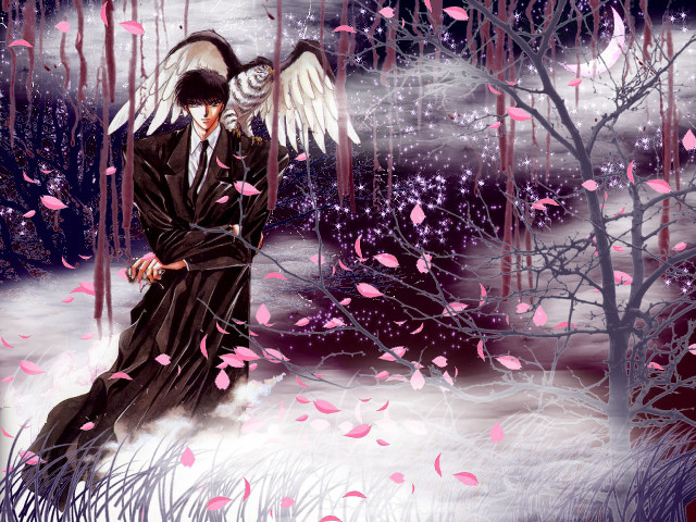 Angel wings snowy forest pink free wallpaper for desktop - medium preview image