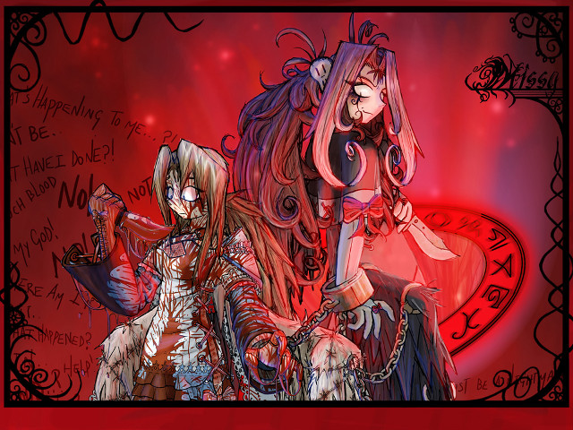 Anime gothic yandere puzzle longhair free wallpaper for desktop - medium preview image