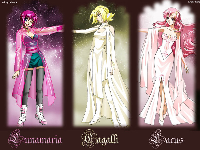 Anime girls fantasy rococo colorful free wallpaper for desktop - medium preview image