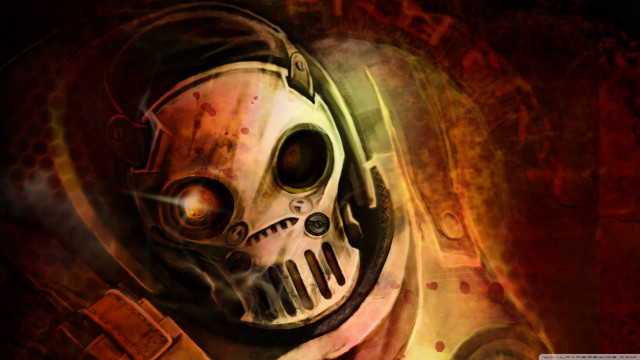 Skull gas mask painting artwork free wallpaper for desktop - medium preview image