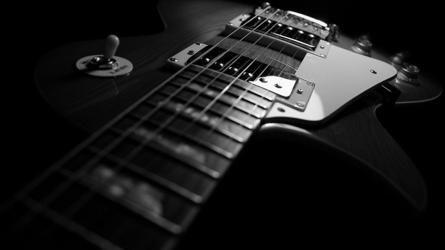 Black white guitar background black #2 free wallpaper for desktop - medium preview image