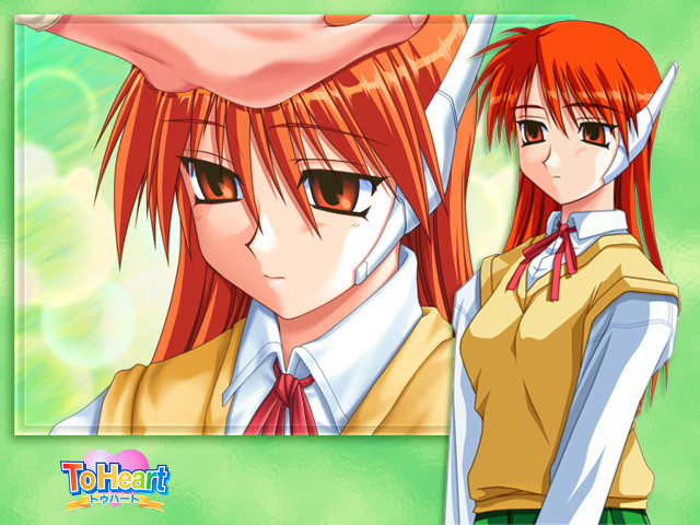 Anime couple orange eyes long free wallpaper for desktop - medium preview image