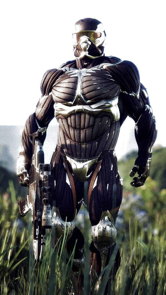 Robot gun field hill sky free wallpaper for mobile - medium preview image