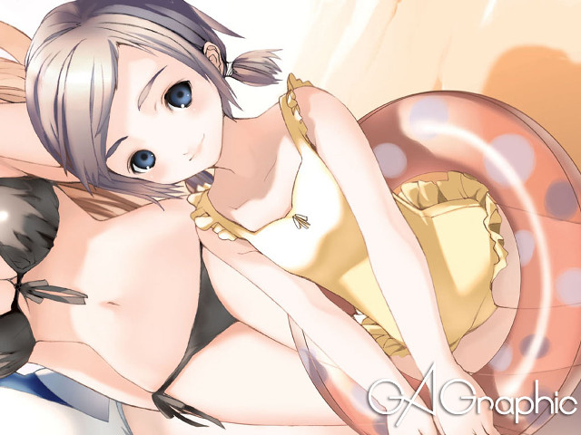 Woman bikini bed cat aya free wallpaper for desktop - medium preview image