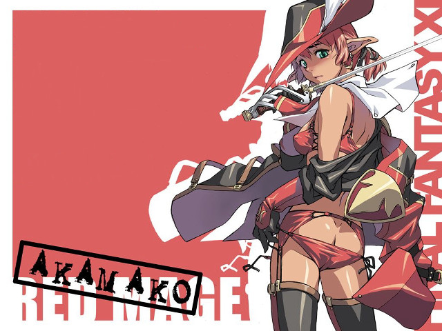 Dark elf woman red outfit free wallpaper for desktop - medium preview image