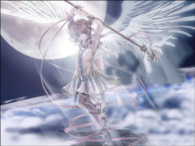 Angelic girl with wings on free wallpaper for desktop - medium preview image