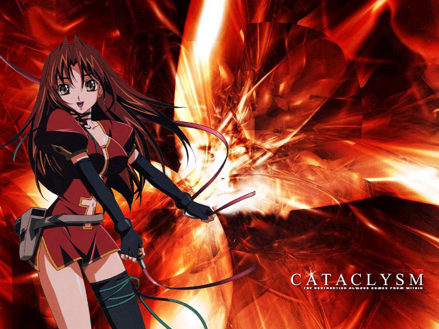 Girl red fire outstretched solo free wallpaper for desktop - medium preview image