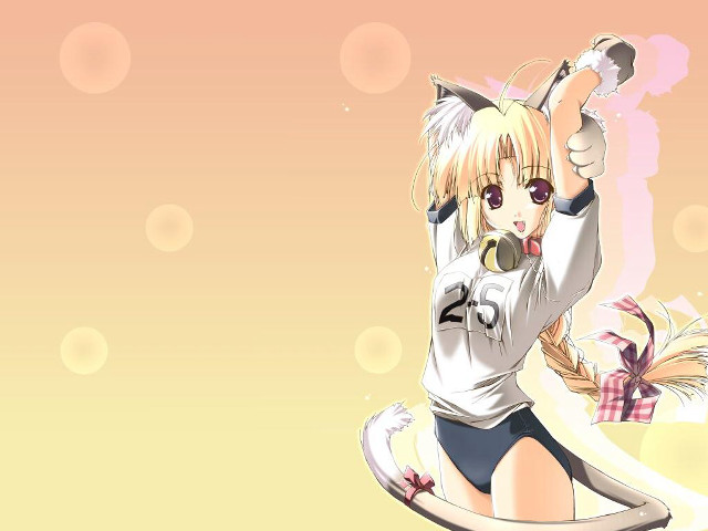 Anime girl cat ears microphone free wallpaper for desktop - medium preview image