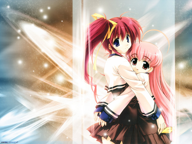 Pink hair girls star sky free wallpaper for desktop - medium preview image