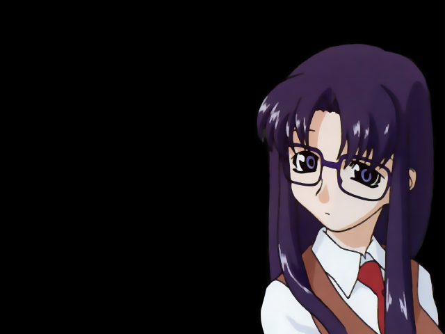 Purple haired girl glasses school free wallpaper for desktop - medium preview image