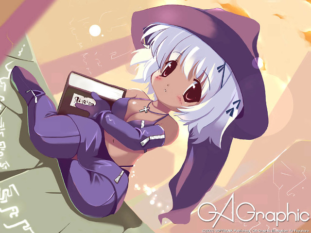 Purple witch ayana goda sitting free wallpaper for desktop - medium preview image