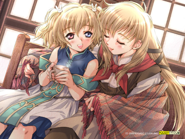 Anime girls cellphone scarf blush free wallpaper for desktop - medium preview image