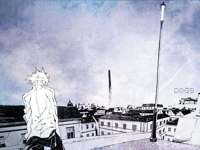 Man roof city streetlight neo free wallpaper for desktop - medium preview image