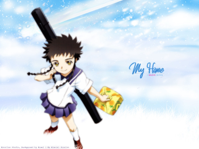 Anime character bat suitcase snow free wallpaper for desktop - medium preview image