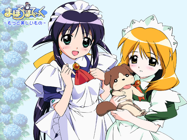 Anime girls teddy bear blue free wallpaper for desktop - medium preview image