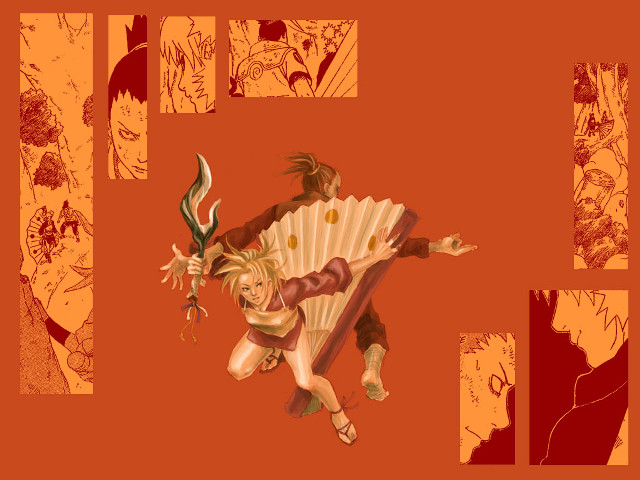 Woman fan man sword red free wallpaper for desktop - medium preview image