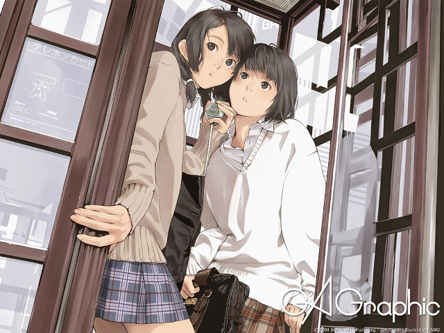 Anime girls window phone camera free wallpaper for desktop - medium preview image