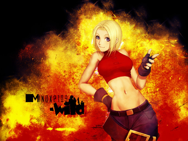 Fiery woman red top gun free wallpaper for desktop - medium preview image
