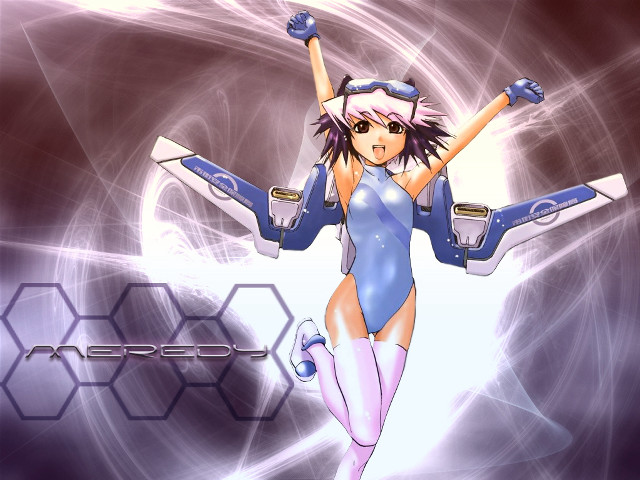 Woman flying space cyberpunk anime free wallpaper for desktop - medium preview image