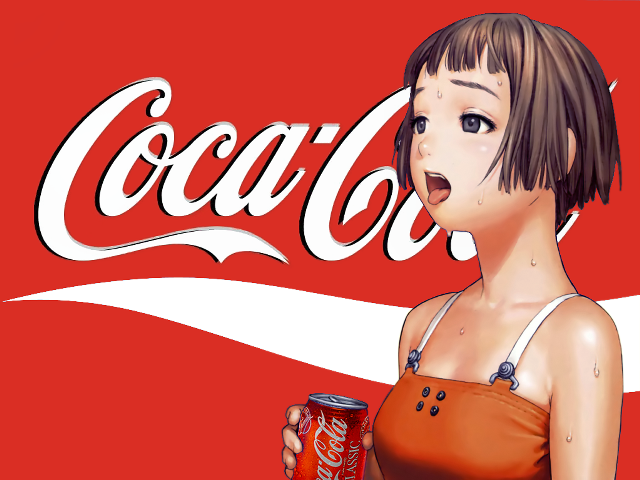 Coca cola woman holding can free wallpaper for desktop - medium preview image
