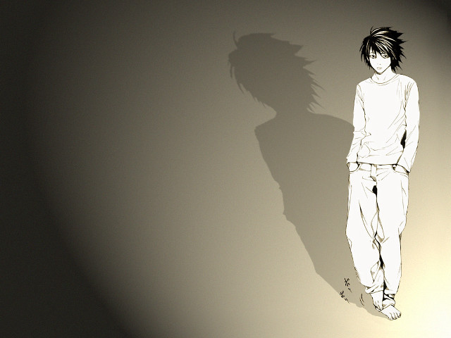 Man shadow white shirt anime free wallpaper for desktop - medium preview image