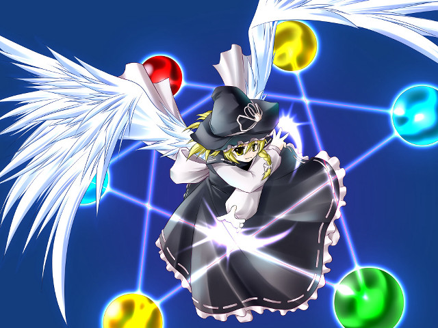 Angel wings black hat rayonism free wallpaper for desktop - medium preview image