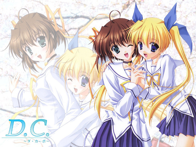 Anime girls flower tree logos free wallpaper for desktop - medium preview image