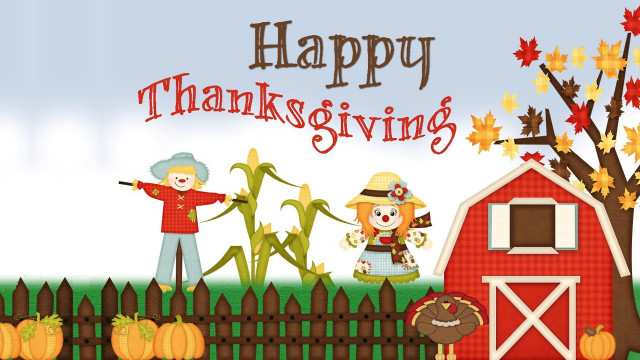 Thanksgiving scarecrow farm red barn free wallpaper for desktop - medium preview image