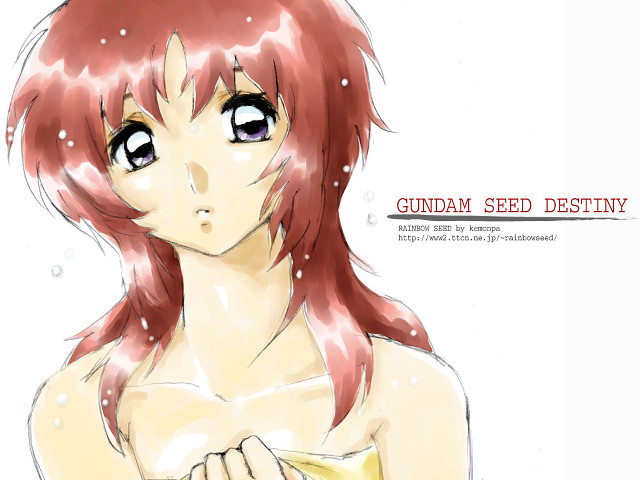 Redhair girl gundamseed anime official free wallpaper for desktop - medium preview image