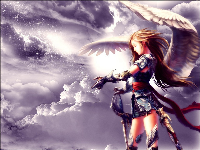 Angel wings horse clouds stars free wallpaper for desktop - medium preview image