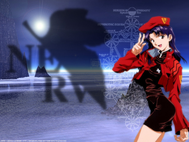 Anime girl red uniform shadow free wallpaper for desktop - medium preview image