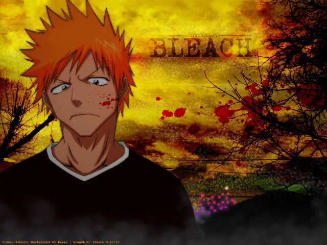 Red haired man blood splatter free wallpaper for desktop - medium preview image