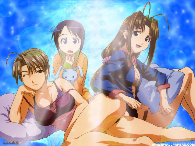 Three anime girls cat bikini free wallpaper for desktop - medium preview image