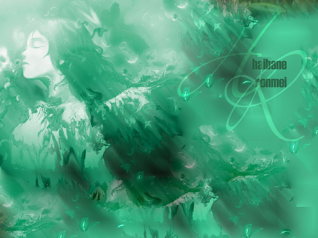 Woman green background white bubble free wallpaper for desktop - medium preview image