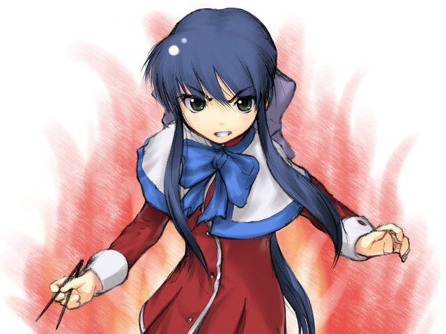 Girl long hair blue bow free wallpaper for desktop - medium preview image