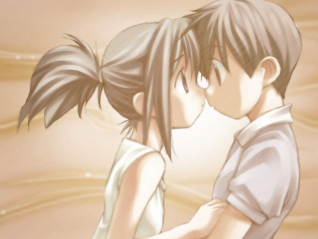 Bálint kiss anime romantic kiss free wallpaper for desktop - medium preview image