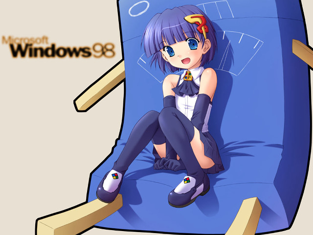 Girl blue chair windows8 8k free wallpaper for desktop - medium preview image