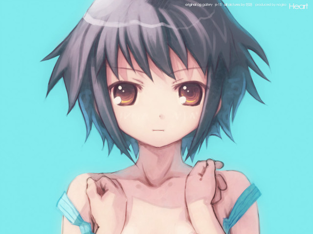 Girl short hair open shirt free wallpaper for desktop - medium preview image
