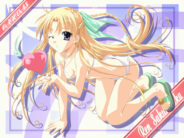 Girl heart banner blonde kimono free wallpaper for desktop - medium preview image