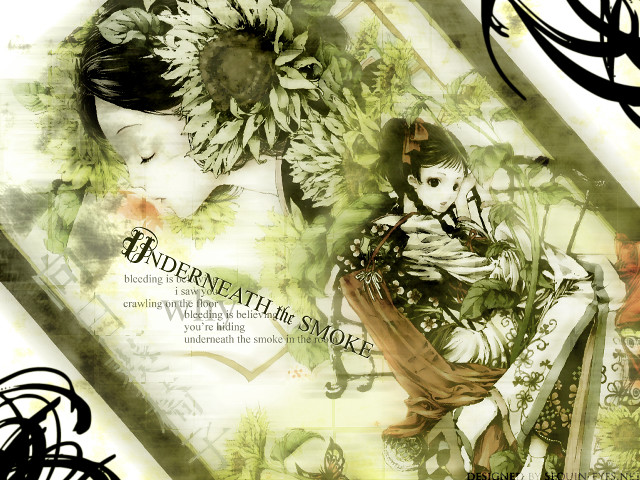 Gothic digitalpainting flower hair bird free wallpaper for desktop - medium preview image