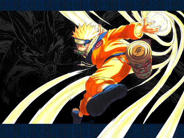 Naruto flying yellow outfit spiked free wallpaper for desktop - medium preview image