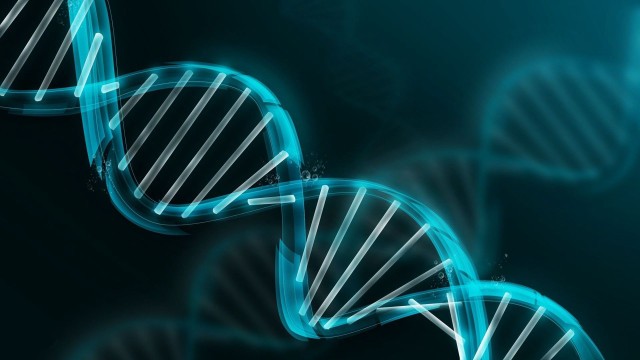 Blue white dna strand black free wallpaper for desktop - medium preview image