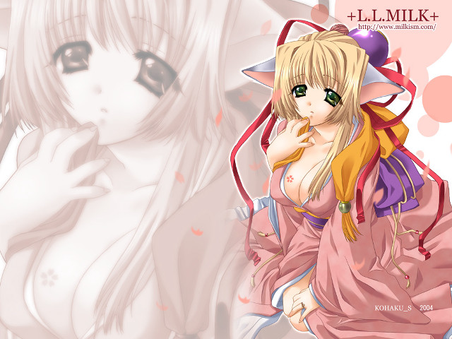 Pink dress cat ears anime free wallpaper for desktop - medium preview image