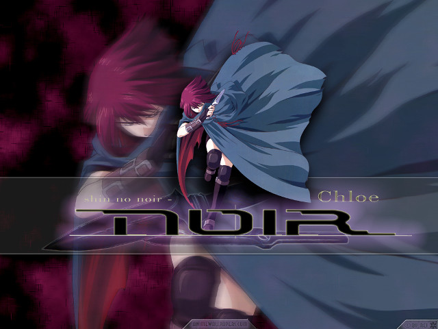 Anime noir cape sword redhair free wallpaper for desktop - medium preview image