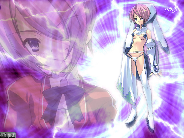 Purple dress girl hologram rayonism free wallpaper for desktop - medium preview image