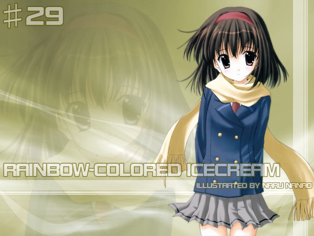Girl schooluniform scarf manga icecream free wallpaper for desktop - medium preview image