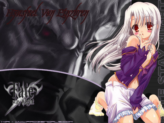 Anime girl white hair wolf free wallpaper for desktop - medium preview image